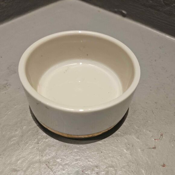 The Art of Chokin Ceramic Trinket Dish Cream and Gold Trimmed - Picture 2 of 6